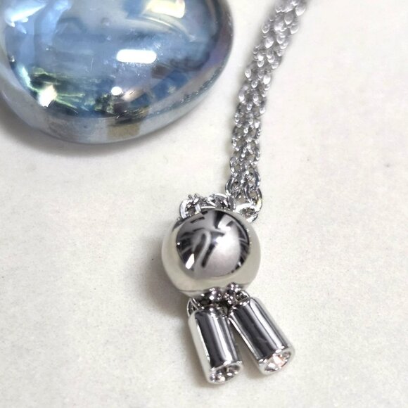 Authentic Swarovski Blue & Clear Crystal Sliding Bracelet Minimalist Solitaire - Picture 2 of 7